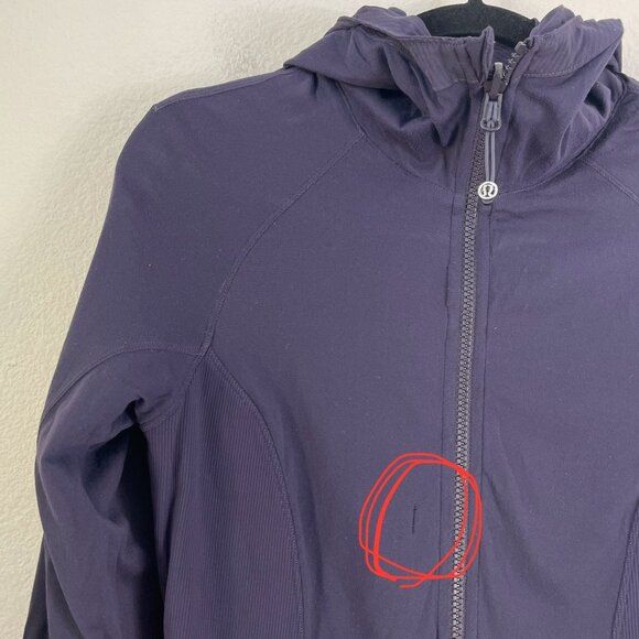 Lululemon Womens 8 Flux Jacket Reversible Zip Up Hooded Navy - Picture 14 of 16